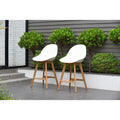 Hawaii Patio Bar Sidestool Set Of 2 Light Teak Finish