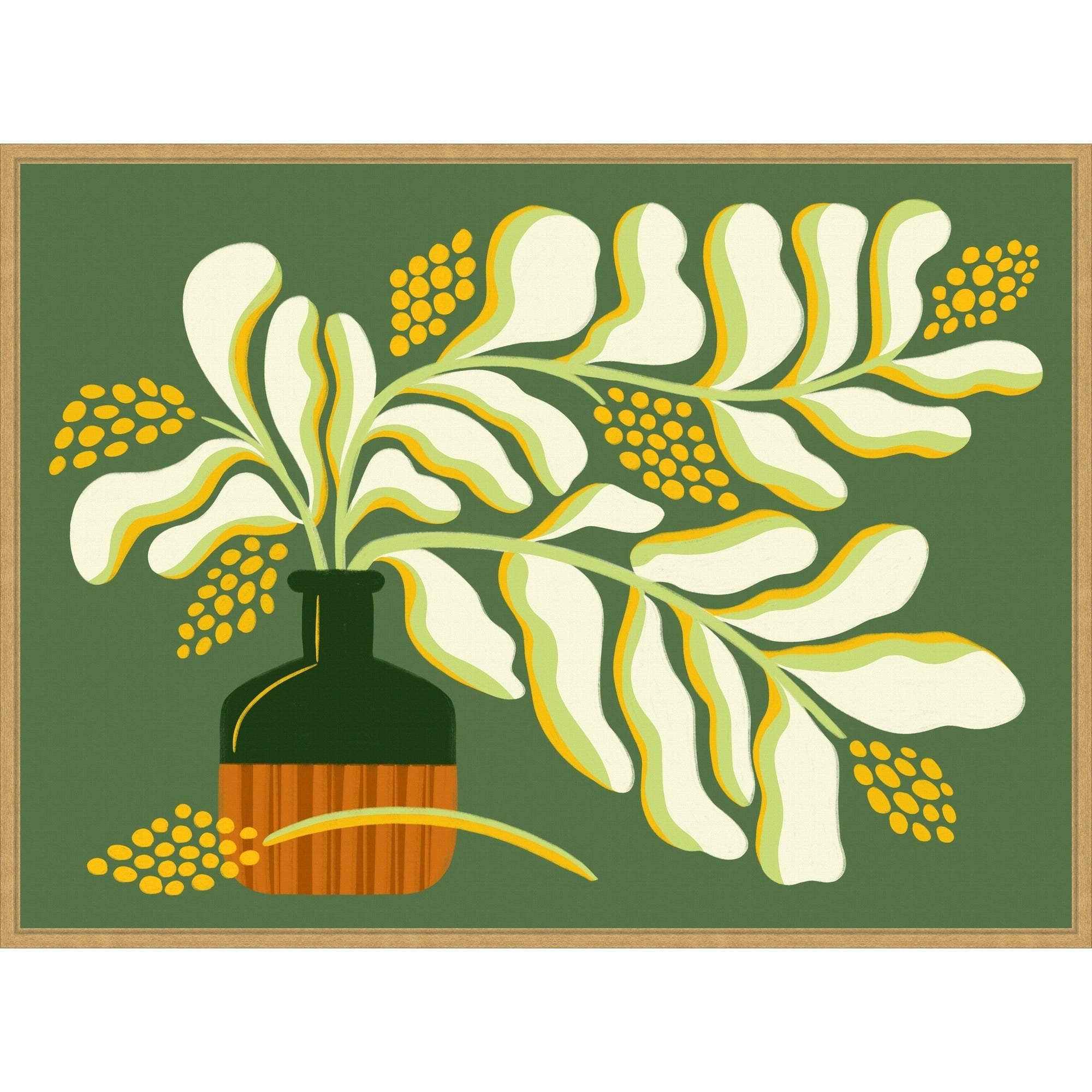 Hawaiian Ginger Blossoms By Kristian Gallagher Framed Canvas Wall Art Print
