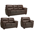 Hawkins Java Brown Italian Leather Sofa Loveseat And Chair