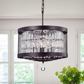 Hawkins Rustic Iron Crystal Mesh 4 Light Pendant