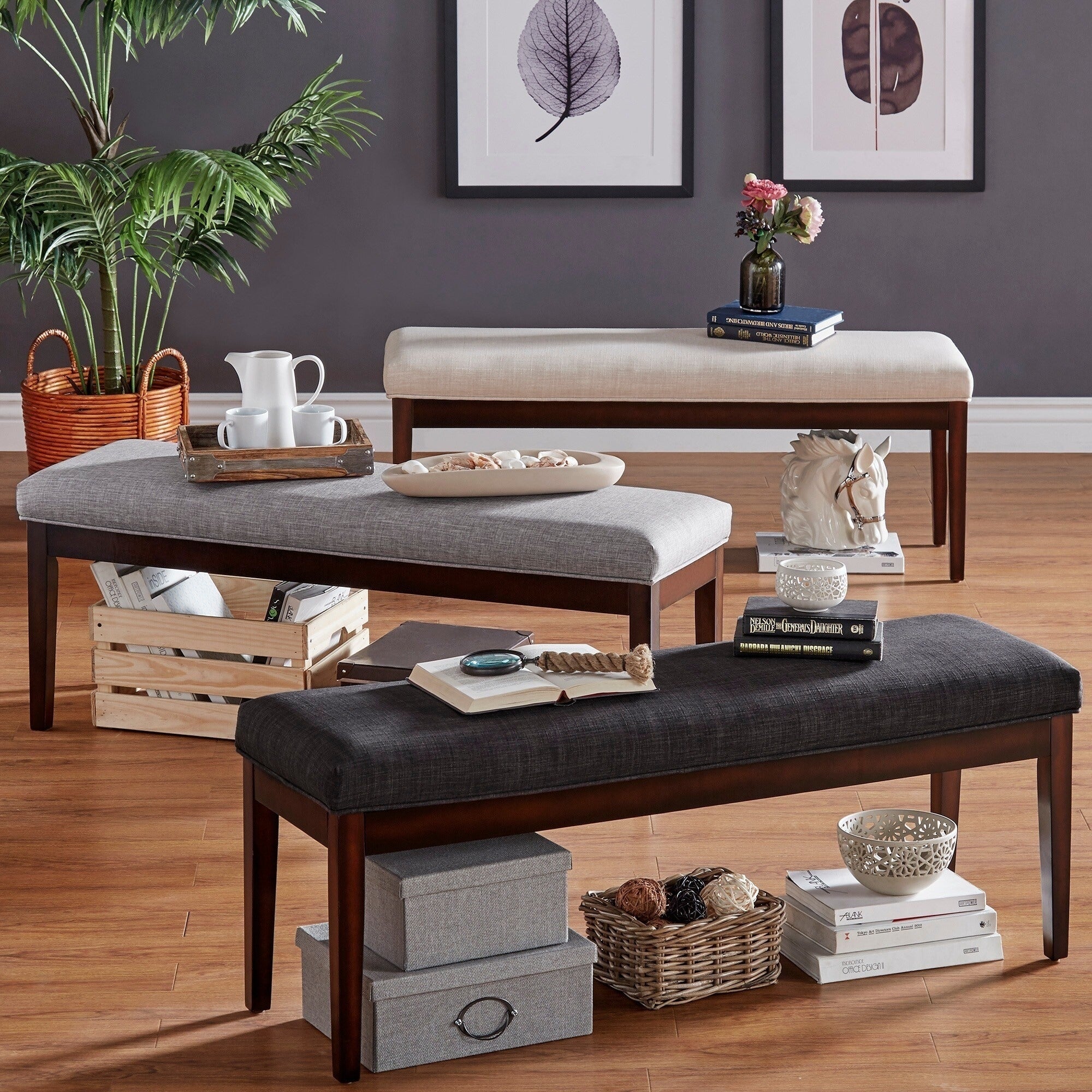Hawthorne Upholstered Espresso Finish Bench By Inspire Q Bold