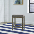 Hayden Way Grey Wash Upholstered Console Stool