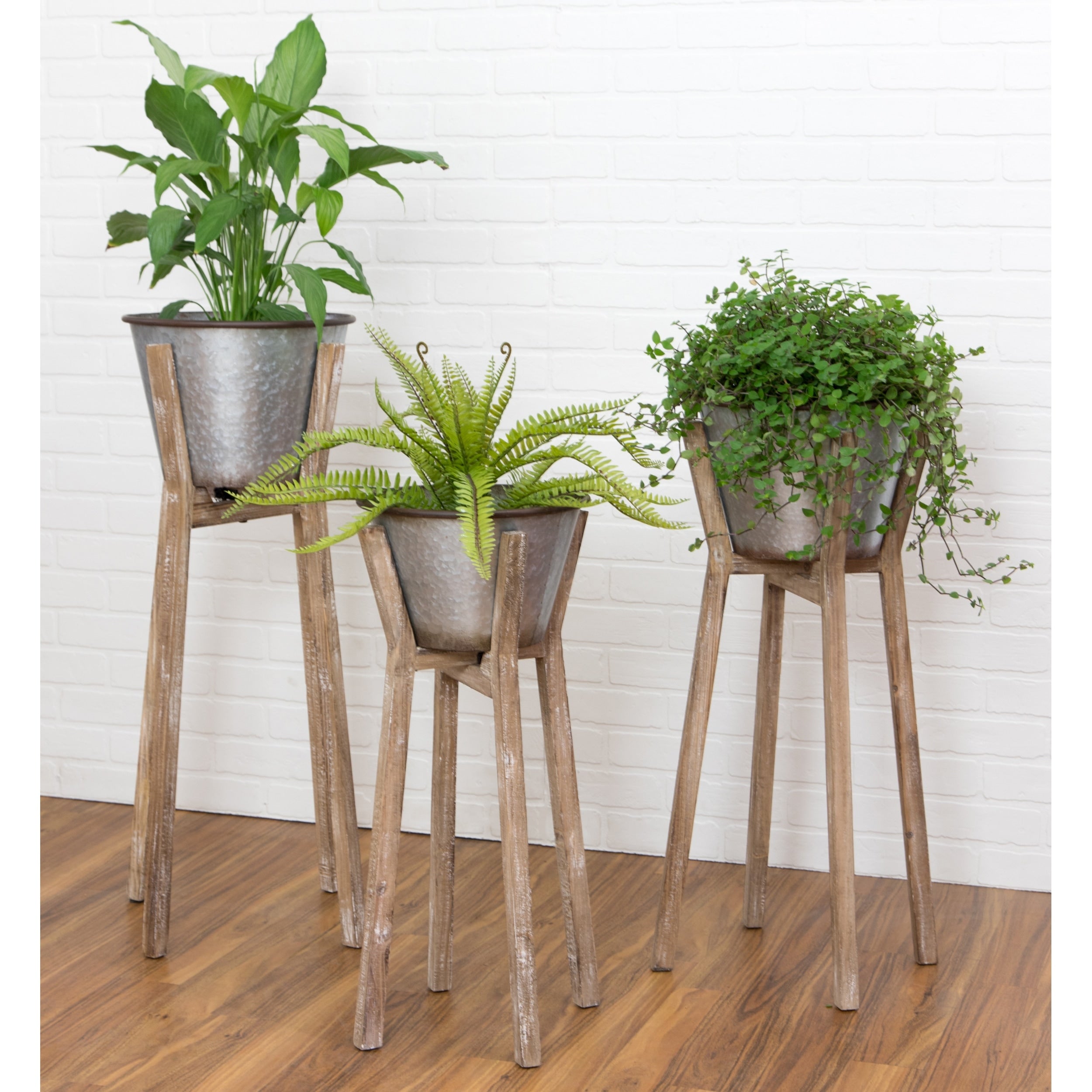 Hayes Modern Rustic Planters Set Of 3 35 H X 17 W 32 H X 16 W 28 H X 14 W
