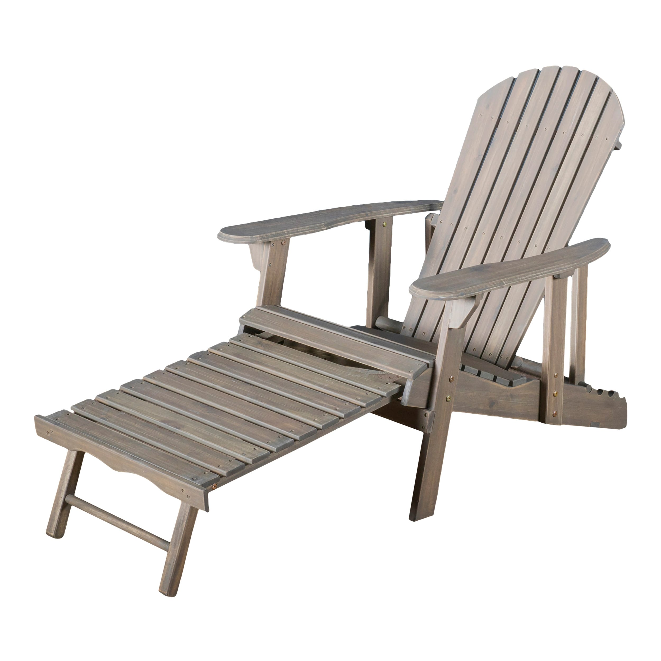 Hayle Outdoor Reclining Wood Adirondack Chair With Footrest By Christopher Knight Home