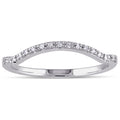 Miadora 10K White Gold Diamond Accent Contour Anniversary Style Stackable Wedding Band G H I1 I2