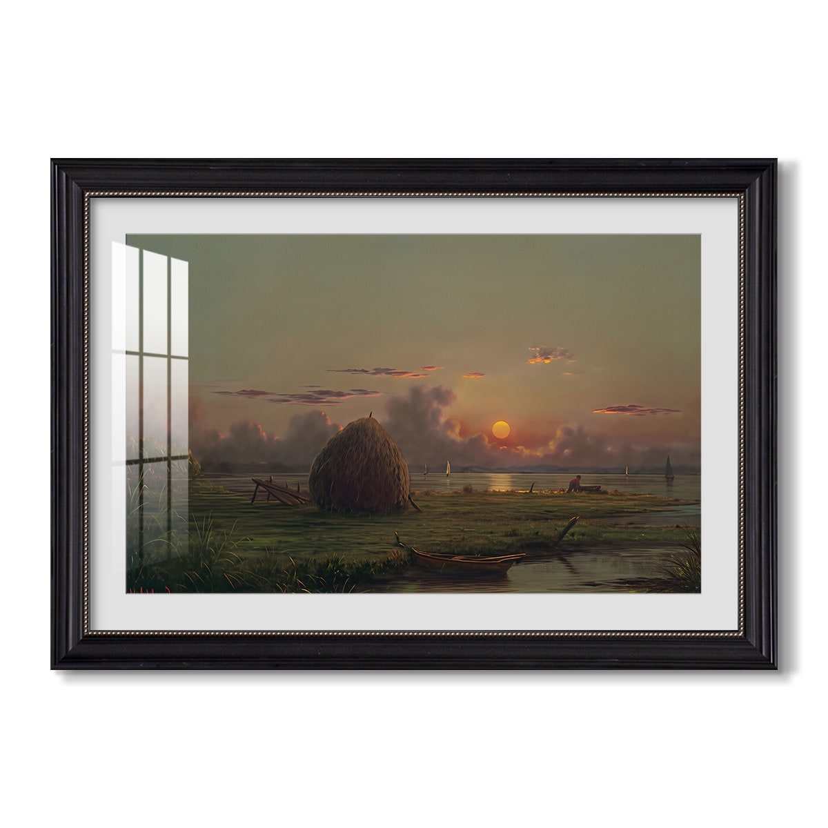 Haystack At Sunset 1880 Martin Johnson Heade Custom Framed Print