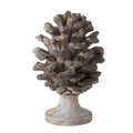 Hazel Accent Decor 11 Inch Pine Cone Polyresin Sculpture Gray