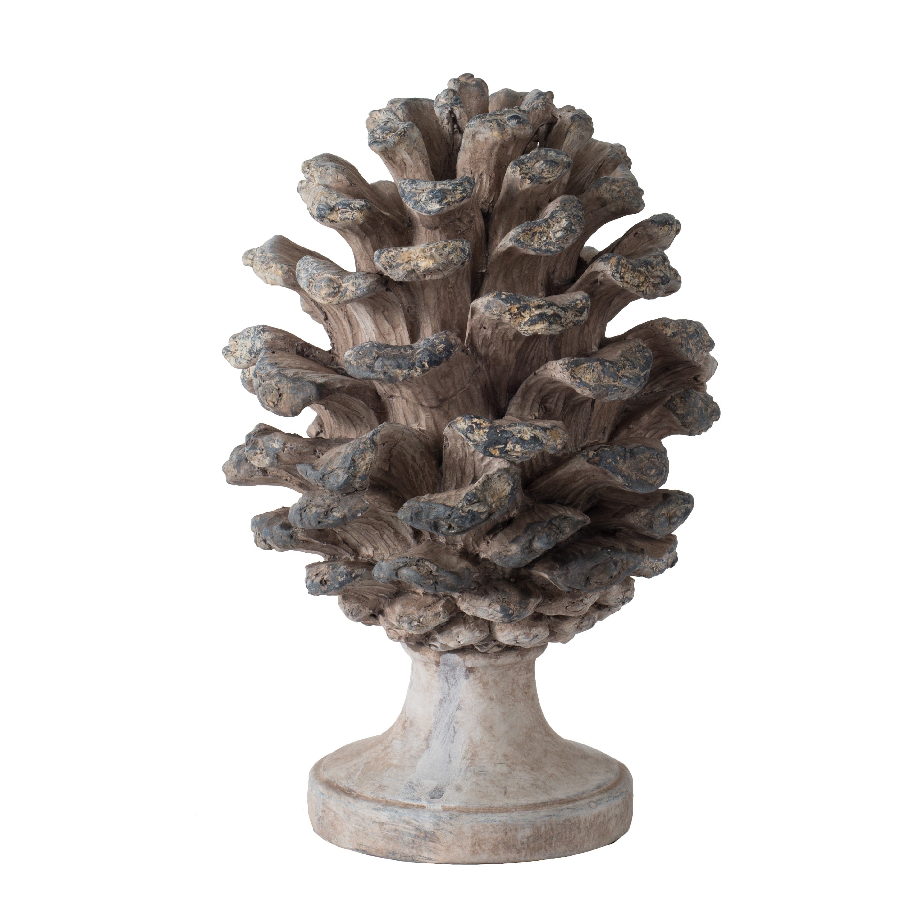 Hazel Accent Decor 11 Inch Pine Cone Polyresin Sculpture Gray