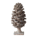 Hazel Pine Cone Accent Decor 14 Inch Sculpture Polyresin Gray