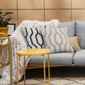 Hazelnut And White Geometric Throw Pillow