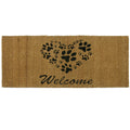 Rubber Cal Heart Shaped Paws Coir Outdoor Door Mat