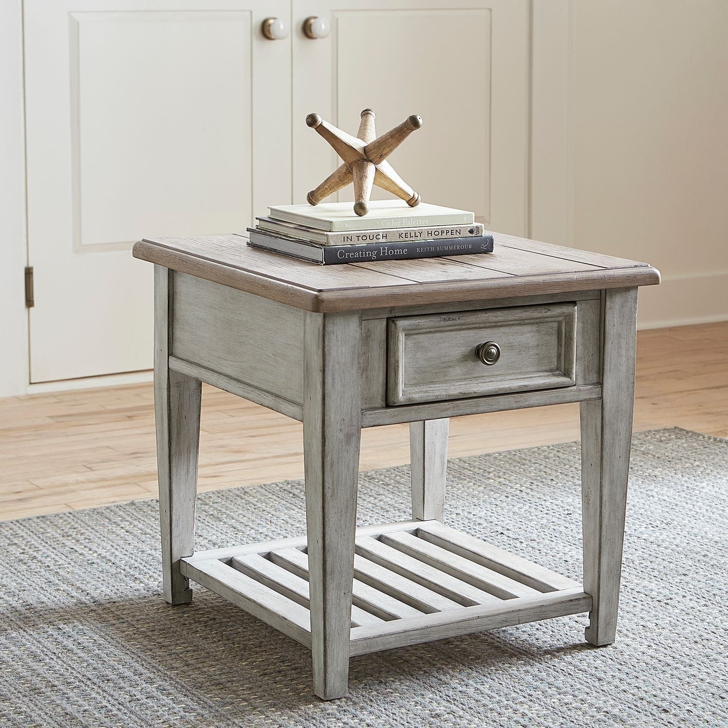 Heartland Antique White 1 Drawer End Table