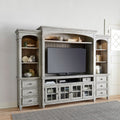 Heartland Antique White 4 Pc Entertainment Center With Piers