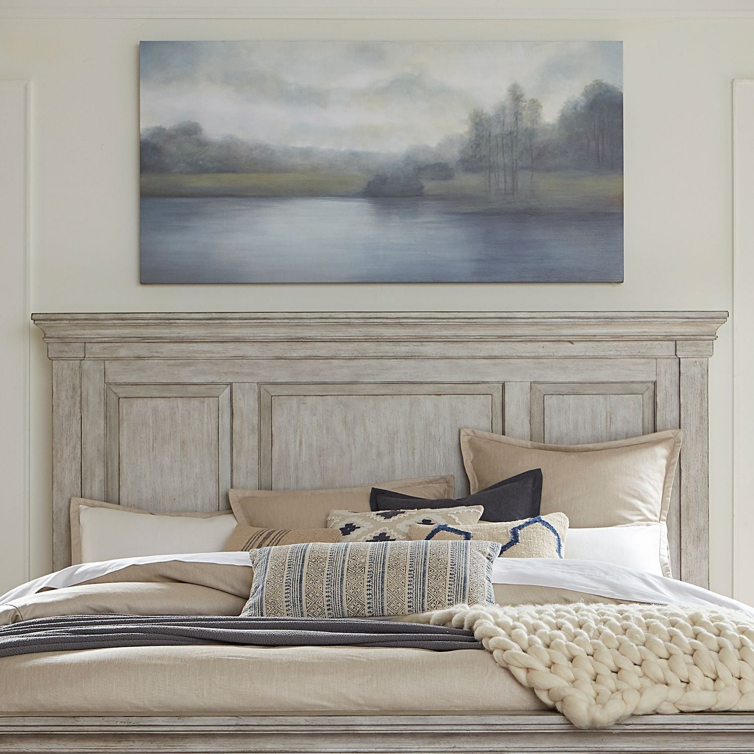 Heartland Antique White King Panel Headboard