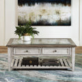 Heartland Antique White Rectangular Ceiling Tile Cocktail Table