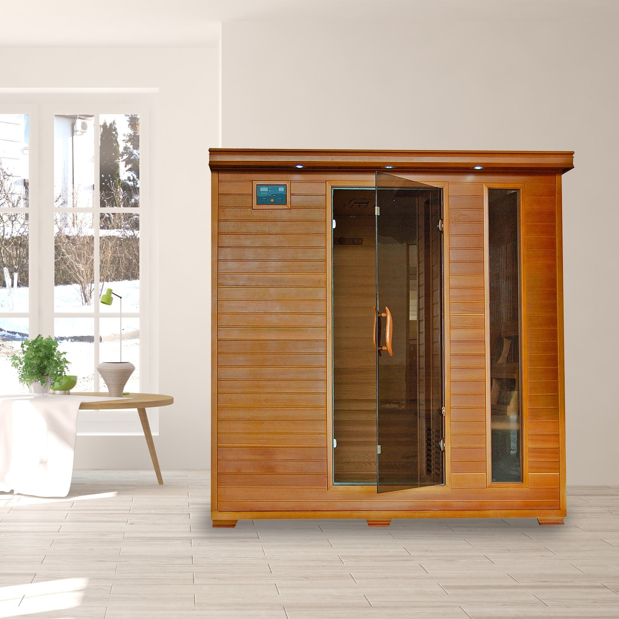 6 Person Cedar Infrared Sauna With 10 Carbon Heaters