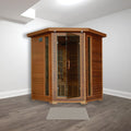 4 Person Cedar Corner Infrared Sauna With 10 Carbon Heaters