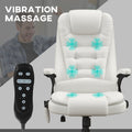 Heated Massage Office Chair With 6 Vibration Points High Back Pu Leather Reclining Computer Desk Chair