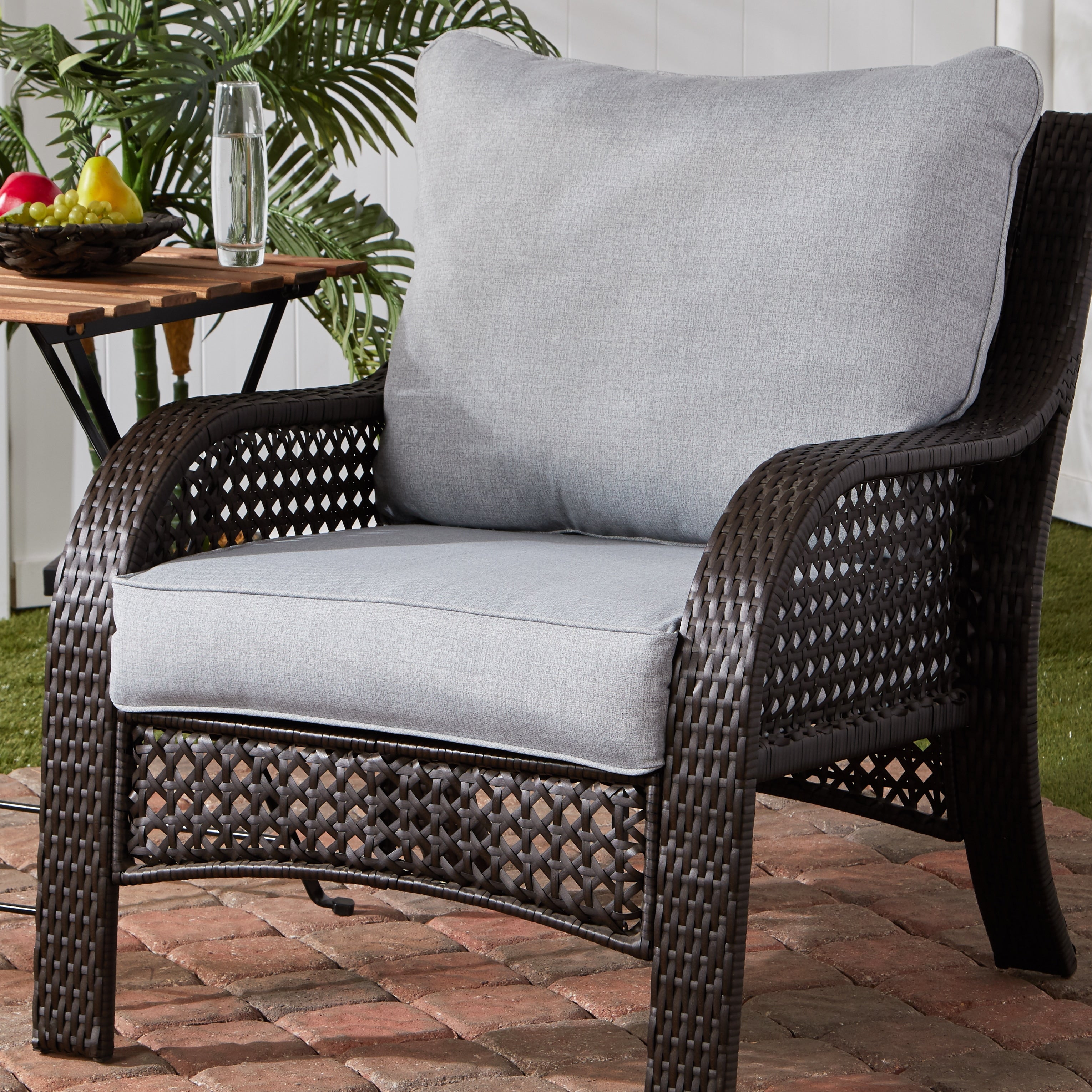 Heather Gray Outdoor 25 Inch X 47 Inch Deep Seat Cushion Set
