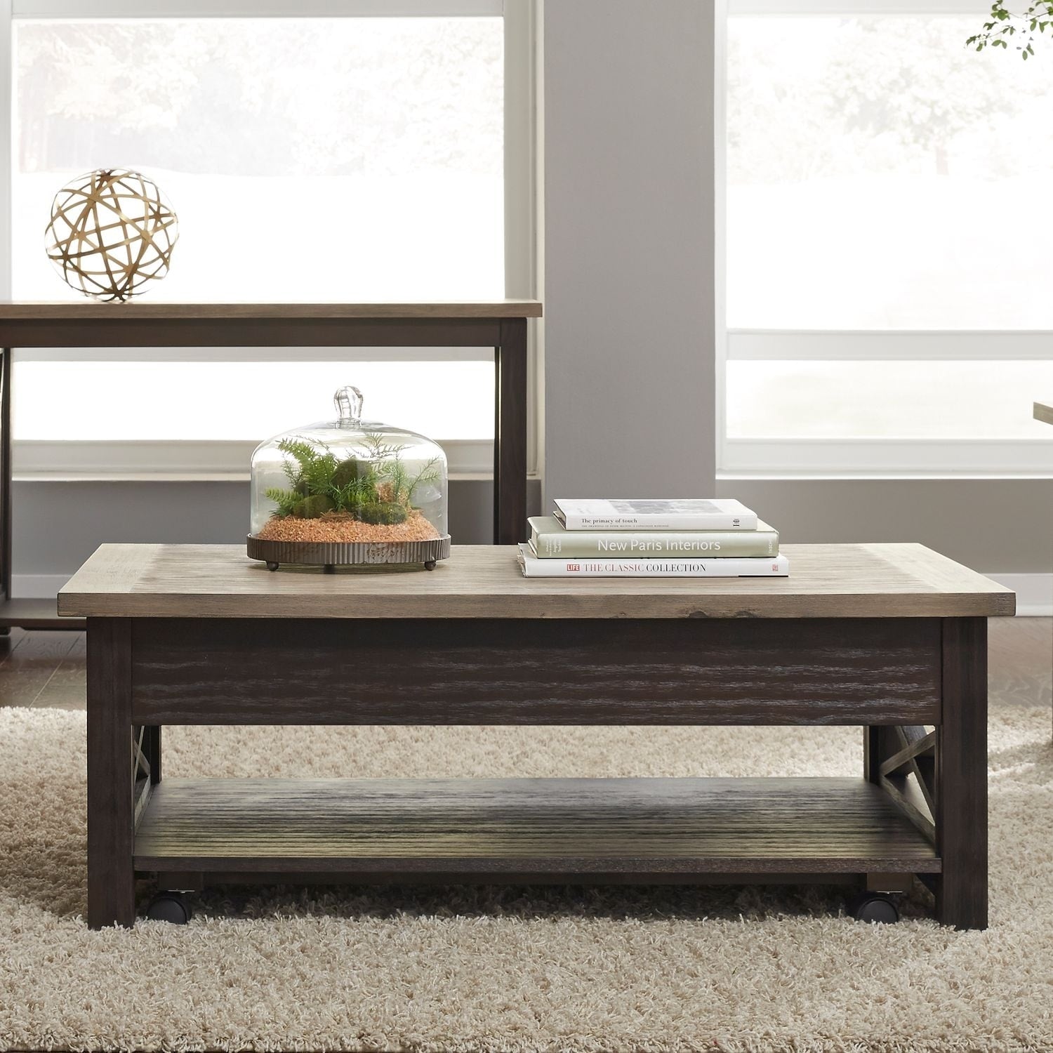 Heatherbrook Charcoal And Ash Lift Top Cocktail Table
