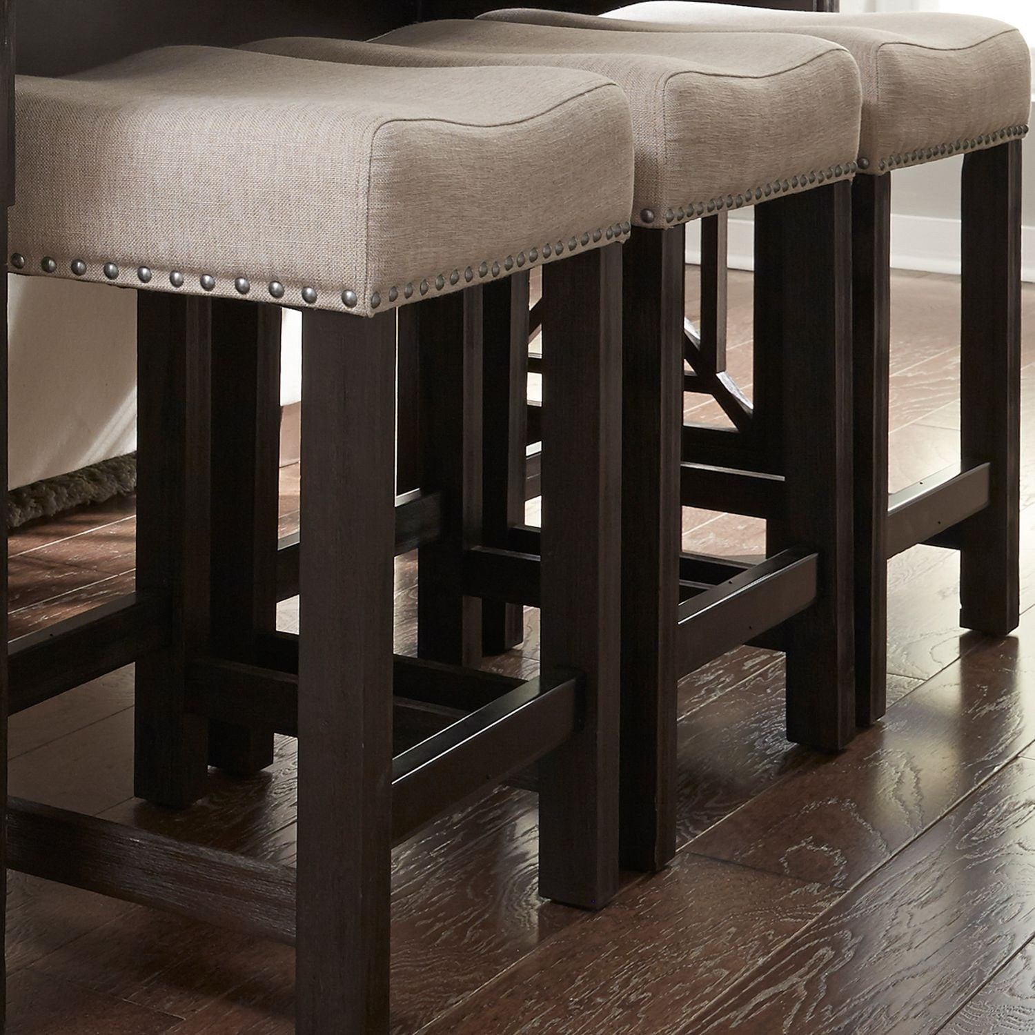 Heatherbrook Charcoal And Ash Upholstered Barstool