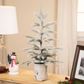 Heavily Flocked Potted Artificial Christmas Sprucetree 24 Unlit