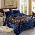 Heavy Crafted Floral Thick Winter Soft Mink King Size Blanket 9 Lbs