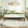 Heavy Duty 14 Inch Metal Platform Bed Frame With Steel Slats No Box Spring Required