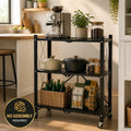 Heavy Duty Foldable Metal Storage Rack Removable Organizing Rack With Wheels Suitable For Garage Kitchen