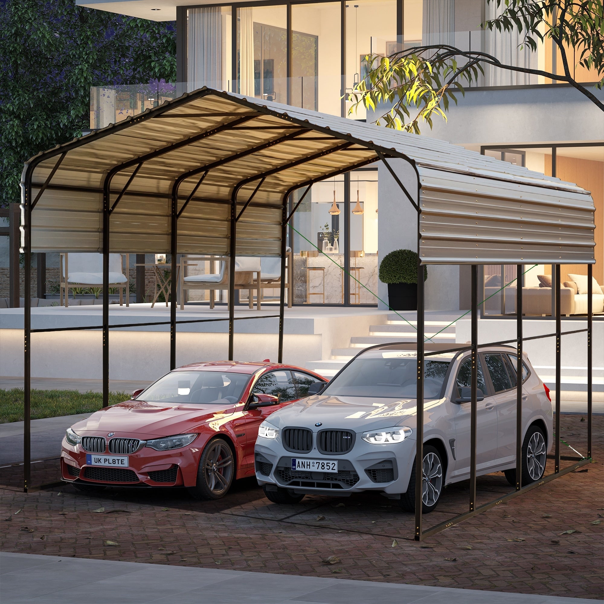 Heavy Duty Galvanized Steel Carport All Weather Outdoor Shelter For Vehicle Boat Tractor Or Rv