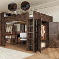 Heavy Duty Loft Bed Queen Size Loft Frame With Wardrobe Desk Usb