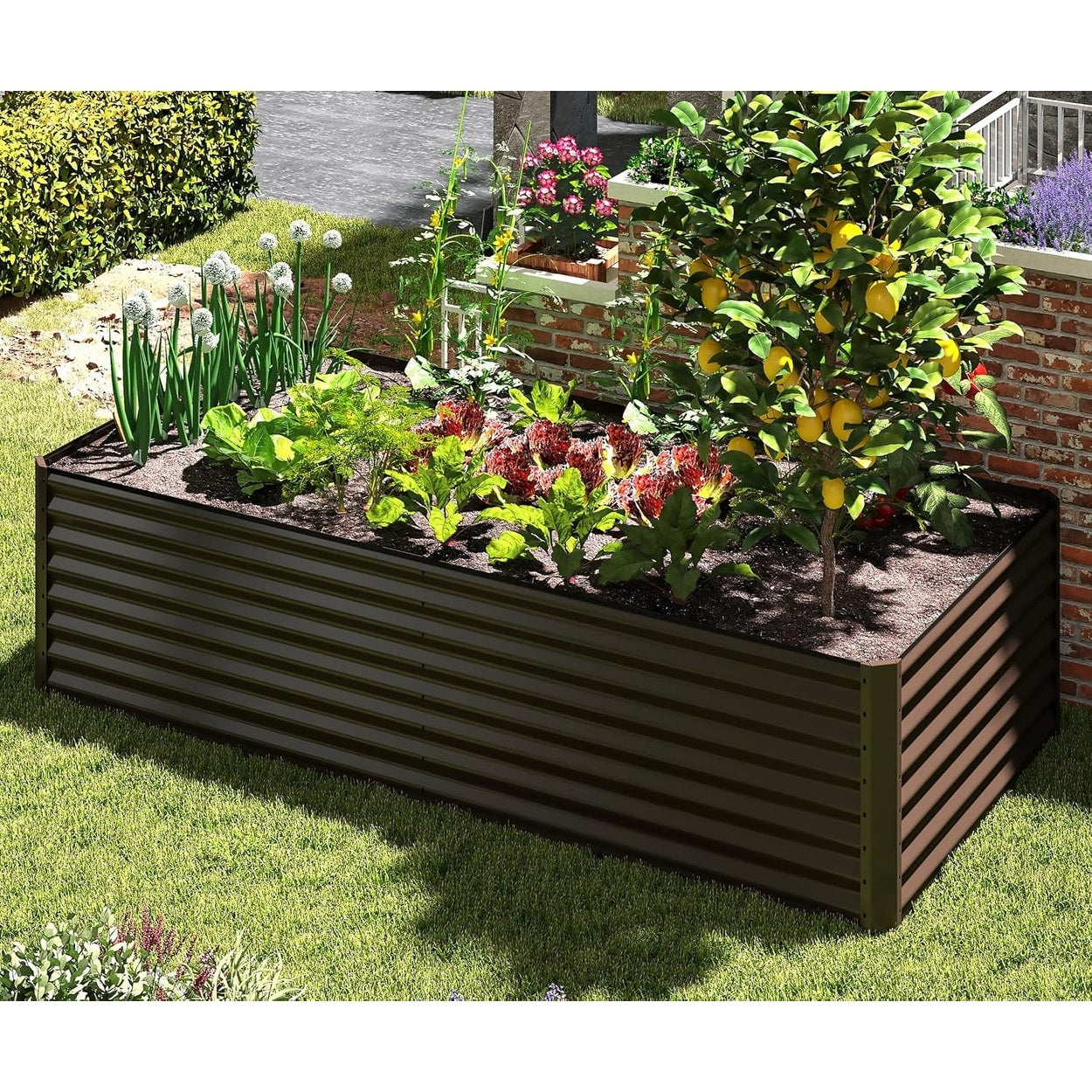 Heavy Duty Outdoor Garden Planter Box For Vegetables With Safety Edge