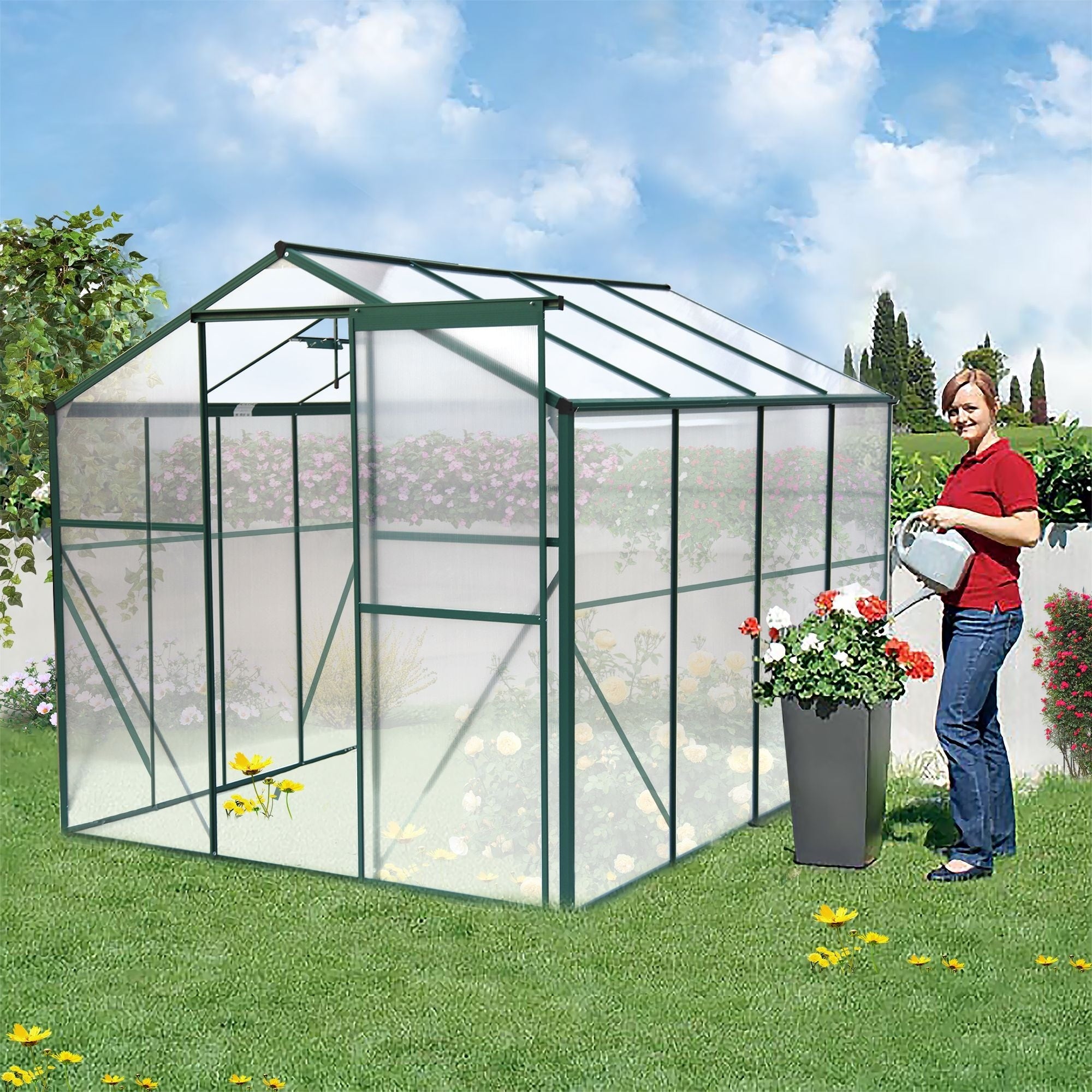 Heavy Duty Walk In Plant Garden Greenhouse For Backyard Outdoor 6X 8