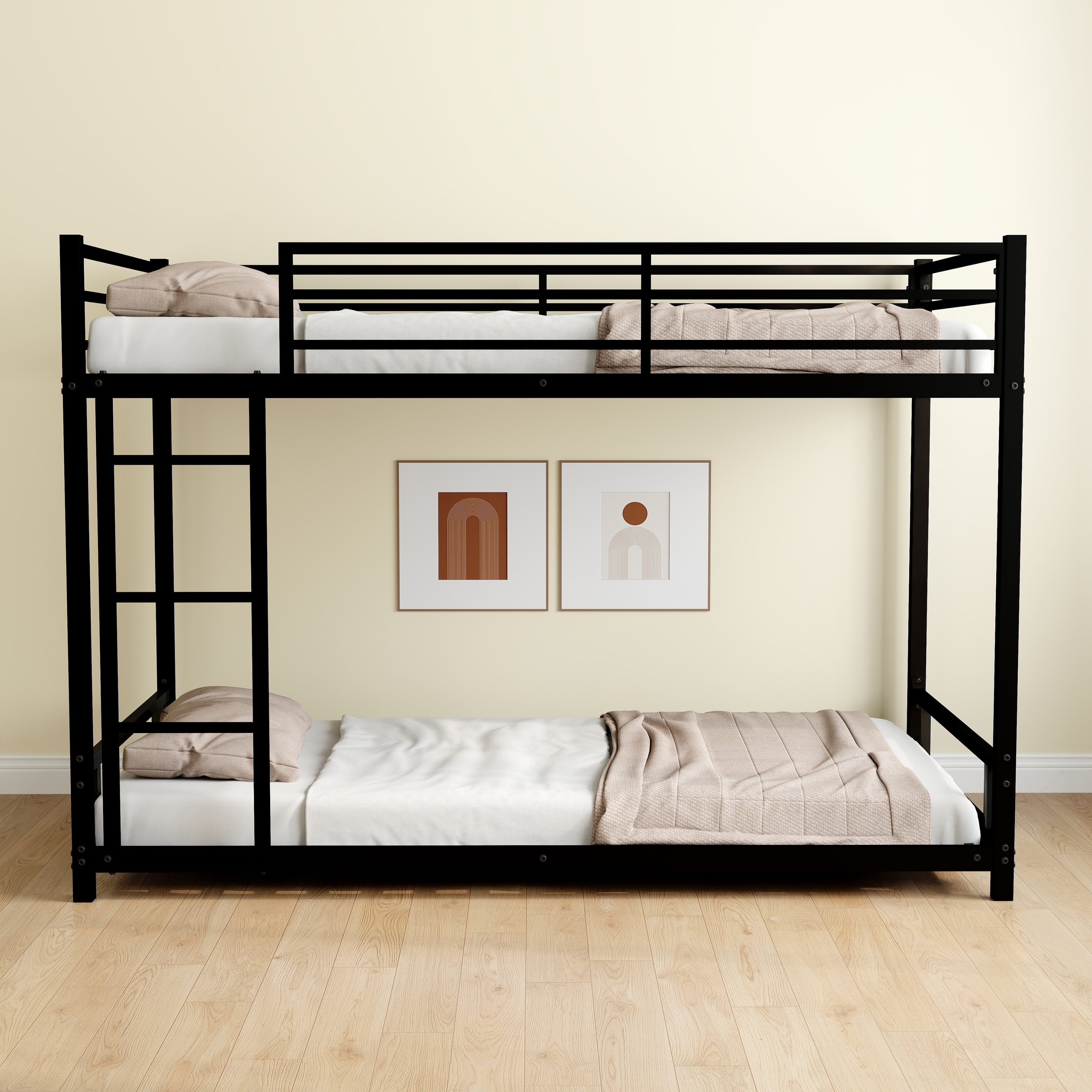 Heavy Duty Sturdy Metal Metal Twin Over Twin Bunk Bed
