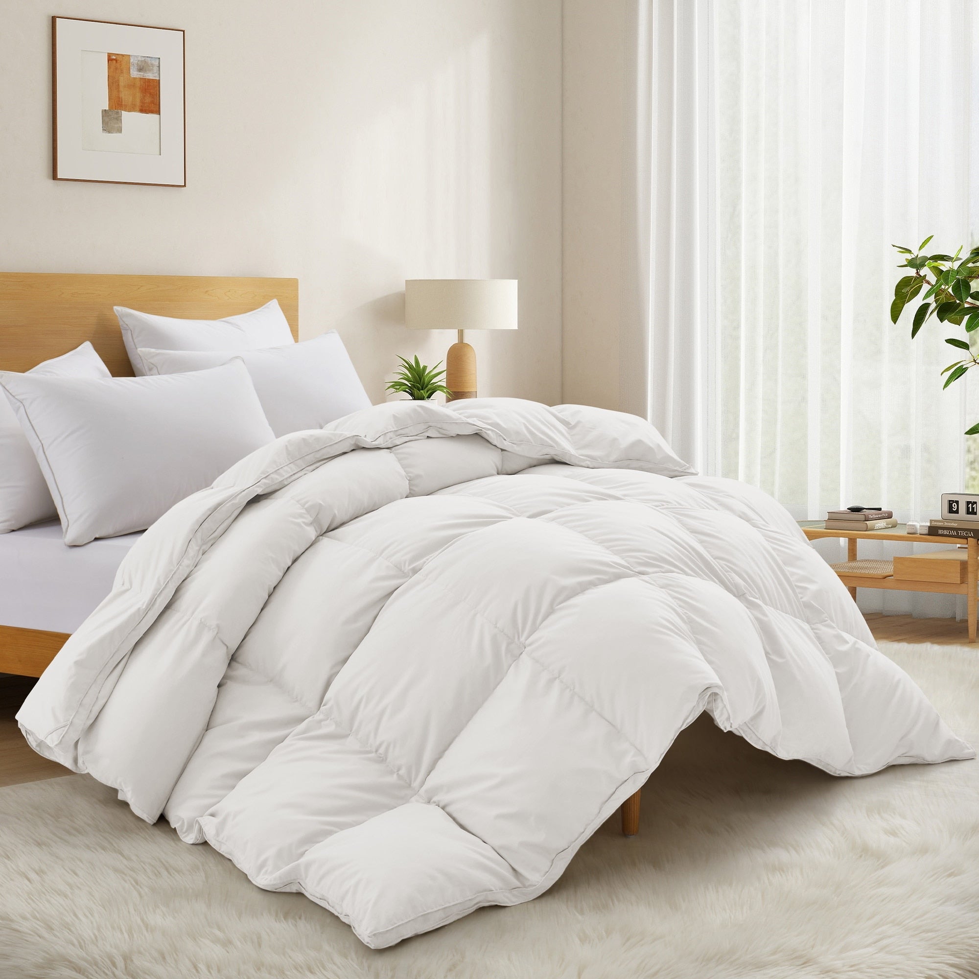 Lightweight White Goose Down Fiber Comforter