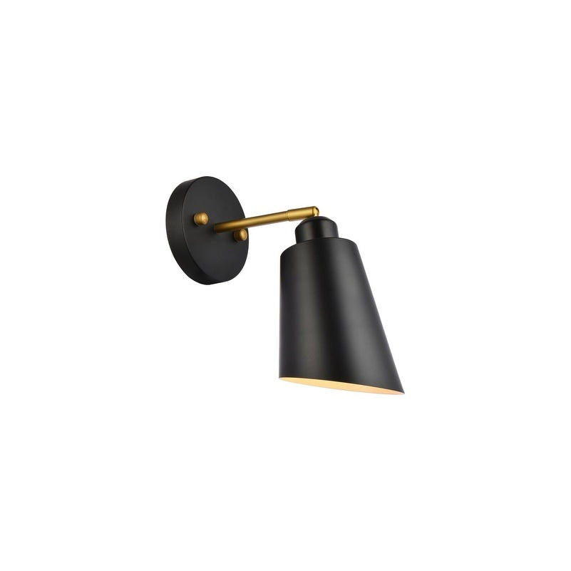 Hector 5 Inch Black And Brass Wall Sconce