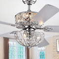 Hegasal Chrome Dual Lamp Crystal Lighted Chandelier 52 Inches Diameter