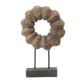 Heide Round Ring Decorative Accent Brown Paulownia Wood Black Iron 27 Inch