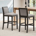 Height Coffee Chair Black Grey Upholstered Chair Lounge Chair Retro Side Chairs Kitchen Island Bar Stools Set Of 2