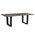 Hely Rectangular Dining Table Sled Metal Base Brown And Black 84 Inch