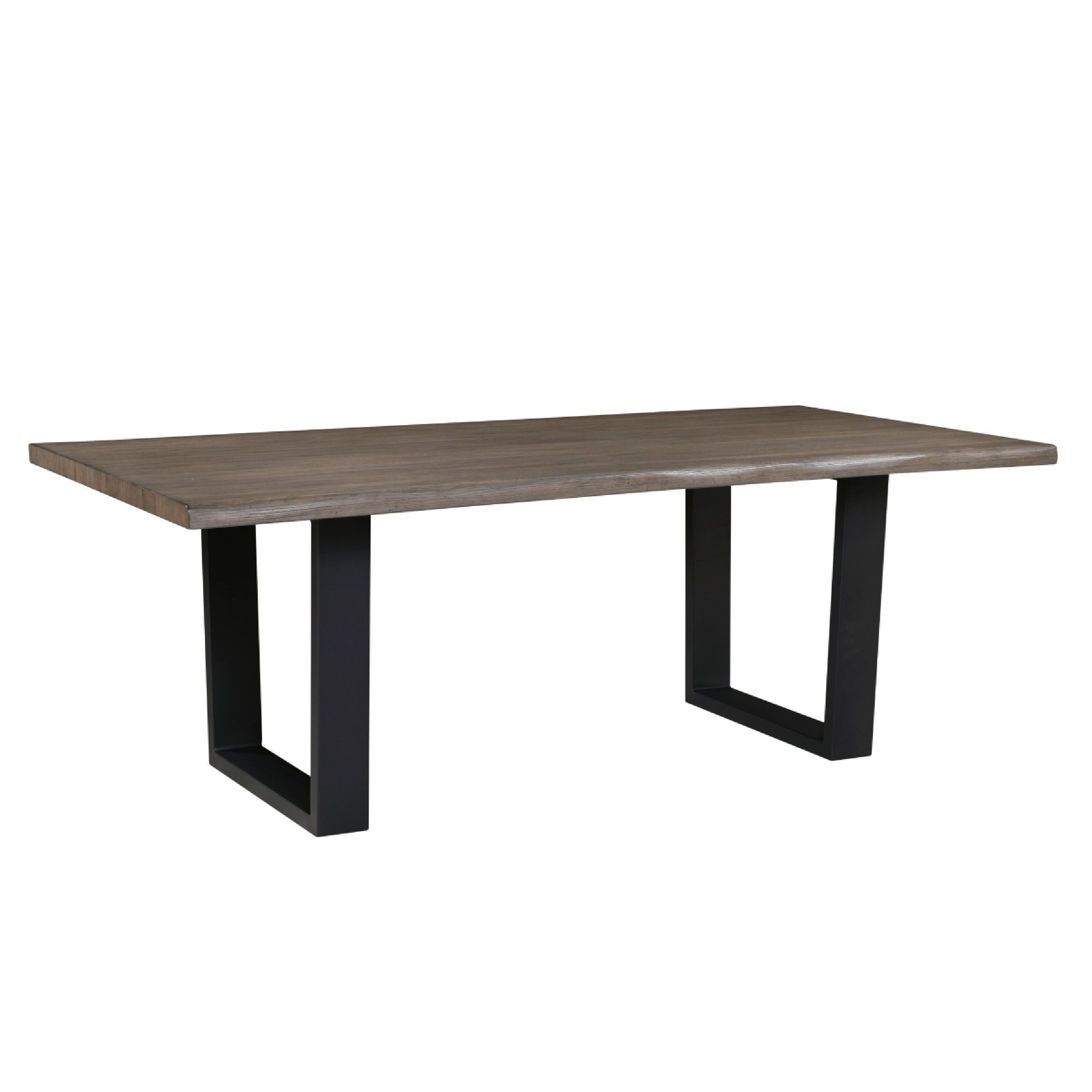 Hely Rectangular Dining Table Sled Metal Base Brown And Black 84 Inch