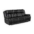 Hem Power Reclining Sofa W Drop Down Cupholders Black Faux Leather
