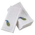 Cotton Hemstitch Border Peacock Embroidery Napkins Set Of 6