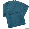 Hemstitched Linen Blend Cocktail Napkins Set Of 12