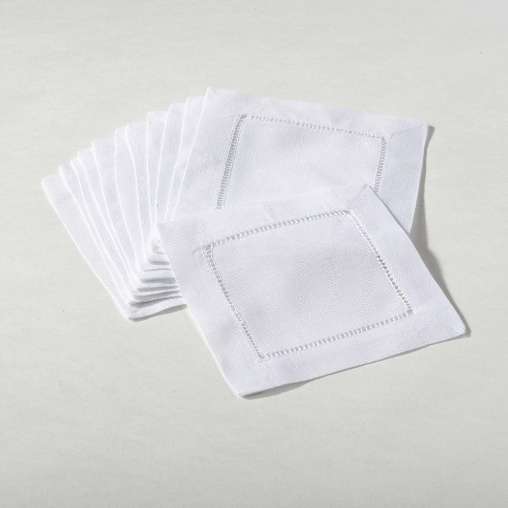 Hemstitched Cocktail Napkin Set Of 12