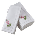 Saro Lifestyle Hemstitch Cotton Napkins With Hollyhock Embroidery Set Of 6