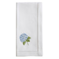 Hemstitch Napkins With Embroidered Blue Hydrangea Design Set Of 6