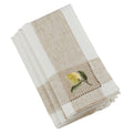 Saro Lifesty E Hemstitch Napkins With Embroidered Lemon Design Set Of 4
