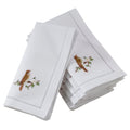 Saro Lifestyle Hemstitch Table Napkins With Bird Embroidery Set Of 6