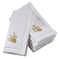 Embroidered Pine Cone Design Hemstitch Table Napkins Set Of 6